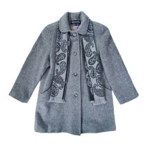 Herman Kay Vintage Wool Button Down Coat with Scarf Women&#39;s Size 6 - £27.59 GBP