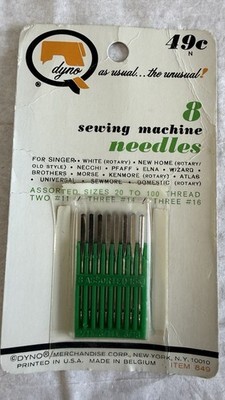 (NEW) 8 DYNO Sewing Machine Needles Item #828 & #839 SINGER WHITE size 14 & 16 Item image 2