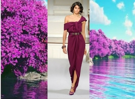 $5,800 Oscar De La Renta Stunning Silk Amatyst Orchid Runway Couture Gown Us 8 - £1,118.09 GBP