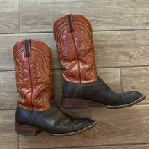 Lucchese Cowboy Boots 1883 Beautiful 2 Tone Burnt Orange ￼Embroidered Me... - £238.93 GBP
