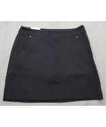 Greg Norman Golf Skort Womens XL Black Rayon Solid Slash Pockets Comfort... - $31.43