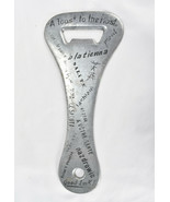 Vintage Metal Bottle Opener Jumbo Giant Made Italy Toast to the Host Goo... - $27.14 CAD