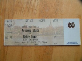 Arizona State vs Notre Dame April 27, 2002 Eck Stadium South Bend - £1.15 GBP