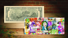 Batman Gotham City Rency / Banksy Art On Genuine Tender U.S. $2 Bill HAND-SIGNED - £19.49 GBP