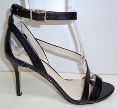 BCBG BCBGeneration Size 9.5 M DIEGO Black Leather Heels Sandals New Womens Shoes - £94.15 GBP