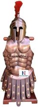 Greek Corinthian Helmet Medieval Roman Armor Spartan Costume W/ Muscle Jacket - £148.62 GBP