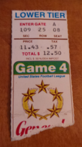 New Jersey Generals USFL Ticket Stub Game 4 for Lower Tier VG - £6.33 GBP