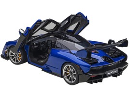Mclaren Senna Trophy Kyanos Blue and Black with Carbon Accents 1/18 Model Car by - £237.76 GBP