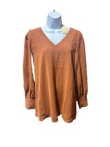 JODIFL Enjoy This Moment V Neck Blouse In Toffee - £39.24 GBP