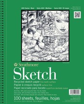 Strathmore Recycled Sketch Paper Pad Wire Bound 3.5&quot;X5&quot;-60lb, 100 Sheets - $13.89