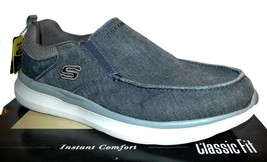 Skechers Classic  Fit Memory Foam Blue Denim Gray Sole Men&#39;s Shoes Size US 12 - £56.50 GBP