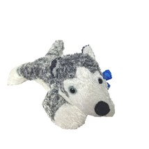 Aurora World Gray White Alaska Blue Bow Husky Dog Plush Stuffed Animal 12&quot; - £19.36 GBP