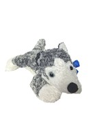 Aurora World Gray White Alaska Blue Bow Husky Dog Plush Stuffed Animal 12&quot; - £19.55 GBP
