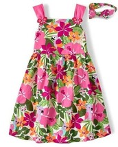 Nwt Gymboree Girls Size 4T Tropical Flower Summer Safari Dress Headband New - £19.17 GBP