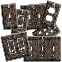RUSTIC COUNTRY WESTERN LONE STAR COWBOY HORSESHOE LIGHT SWITCH OUTLET WA... - $8.99+