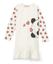 NWT Sophie &amp; Sam Panda Girls Peplum Sweatshirt Dress 2T Valentine&#39;s Day - £8.76 GBP