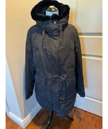 NWOT PERSONA by Marina Ronaldi Black Puffer Coat Fur Trimmed SZ 23/US 14W - $399.43 CAD