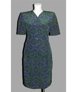 VTG 2-Pc Evan Picone Green Purple Silk Belt Skirt &amp; 2-Pkt Button Top Set... - $50.59 CAD