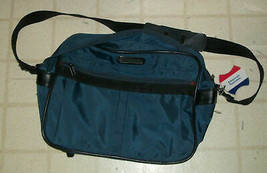Vtg American Tourister Concord Luggage Carryall Travel Satchel Blue Brown Bag - £22.92 GBP