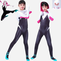 Gwen Stacy Spider Girl Cosplay Costume Spider-Gwen Zentai Suit  For Adult &amp; Kids - £20.84 GBP