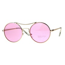 Vintage Fashion Womens Sunglasses Round Circle Metal Frame Color Lens - £8.77 GBP+