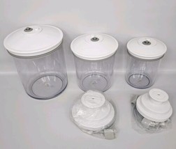 Lot 3 FoodSaver Vacuum Canister Container Jars Clear 80, 50, 25oz &amp; Sealer Kits - £33.42 GBP