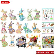 Cultivate Creativity with 12 Bunny Diamond Art Coasters - Perfect Easter... - $23.71
