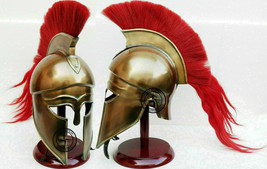 Medieval Spartan Armor Roman Greek Corinthian Helmet with Wood Stand - £97.60 GBP