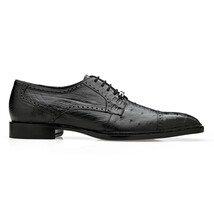 Belvedere Men's Shoes Martino Genuine Caiman Crocodile/Ostrich Black R104 image 4