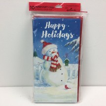 Hallmark Connections Snowman 10 Christmas Holiday Money Gift Cards Envelopes - £11.98 GBP