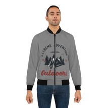 Men&#39;s Outdoors All-Over Print Bomber Jacket with Ribbed Collar and Elast... - $85.49+