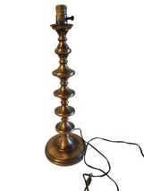 Vintage MCM Americana Candle Holder Style Brass Table Lamp Sphere’s Roun... - £22.65 GBP