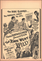 1944 The Town Went Wild Movie Poster Broadside - &quot;Gayest New Comedy&quot; - £6.85 GBP