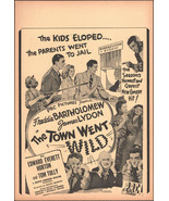 1944 The Town Went Wild Movie Poster Broadside - &quot;Gayest New Comedy&quot; - £6.81 GBP