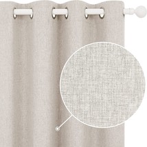 Deconovo Faux Linen Total Blackout Curtains, 52x54 Inch, Light Khaki, 2 Panels, - £38.36 GBP