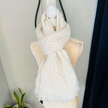 TED BAKER LONDON Homerton Cable Knit Wool Blend Scarf Wrap, Ivory/White,... - $99.00