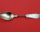 Duhme Brite Cut Sterling Silver Teaspoon rose gold twist handle 5 3/4&quot; - £61.32 GBP
