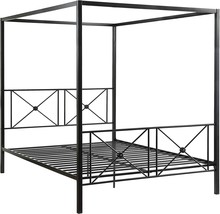 Homelegance Rapa Metal Canopy Bed, Queen, Black - £226.46 GBP