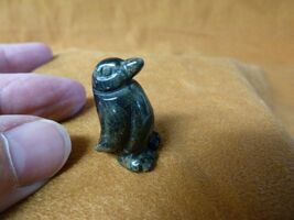 (Y-PEN-504) Green black jasper PENGUIN ice baby bird gemstone FIGURINE c... - €7,66 EUR