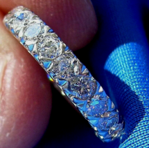 Earth mined Diamond Wedding Band Vintage Deco Style Eternity Anniversary Ring - $7,595.25