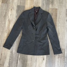 LAUNDRY By Shelli Segal Womens Gray Blazer Career Jacket Sz 2 Wool Spandex - £15.13 GBP