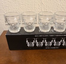 6 pc Skull Shot Glasses Holloween Party Glasses -Clear Glass - $18.69