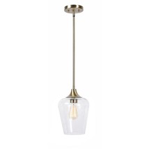 McGee 1-Light Antique Brass Mini Pendant with Clear Seeded Glass by  Manor Brook - £39.10 GBP