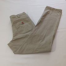 Carhartt 102291 Relaxed Fit Mens Tan/Khaki Cotton Blend Pants Size 34×34 (34×32) image 2