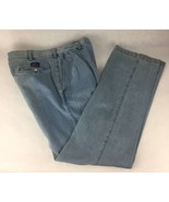 CERRUTI Essential Light Wash Blue Cotton Denim Mens Jeans Straight 52 - $29.99