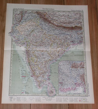 1925 Vintage Map Of British India Bangladesh Ceylon Sri Lanka Nepal - £16.89 GBP