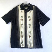 Batik Bay Hawaiian Shirt Mens Large Button Up Black Palm Tropical Bowling Camp - £22.38 GBP