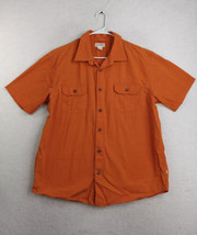 Magellan Outdoors Orange Shirt Men&#39;s Size XL Short Sleeve Button Up Pockets - £9.74 GBP