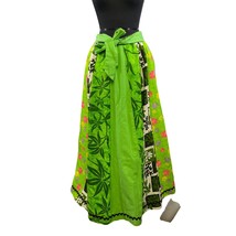 Vintage 70s Green Patchwork Bark Cloth Maxi Skirt Styled by Carefree Fashions - £38.14 GBP