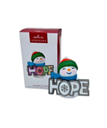 Hallmark Keepsake A Seasons Of HOPE 2023 Snowman Lighted Christmas Ornament - £18.85 GBP